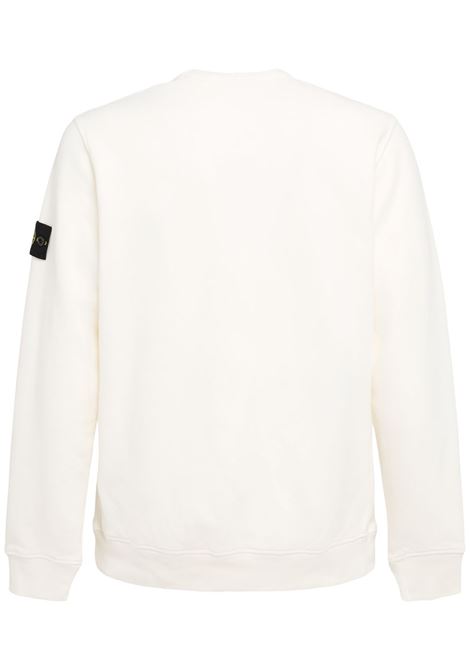 brushed organic cotton fleece sweatshirt man ivory STONE ISLAND | K2S15 6100028 S0A20V0093